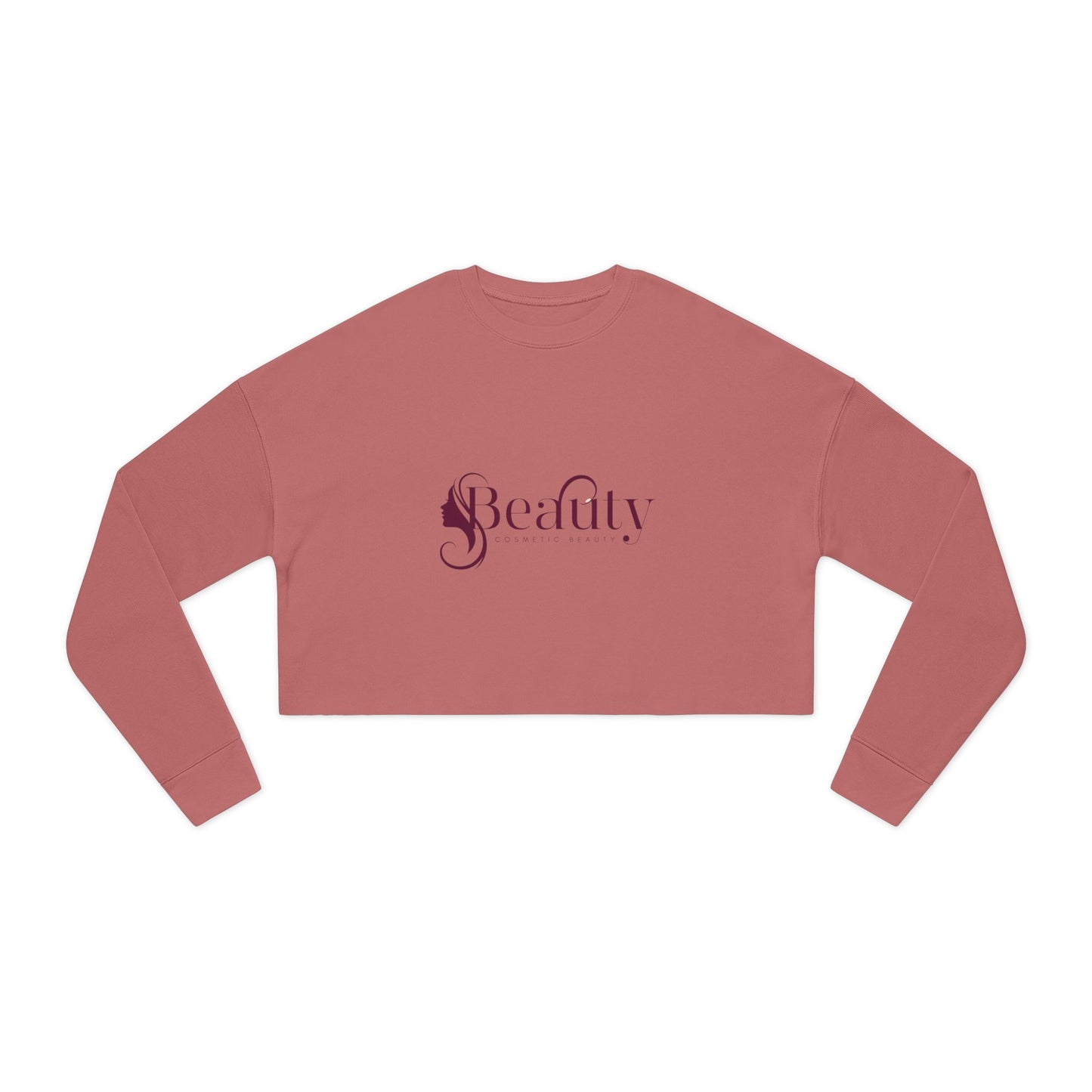 Beauty Script Cropped Sweatshirt — Women's Stylish Rose Crop Pullover