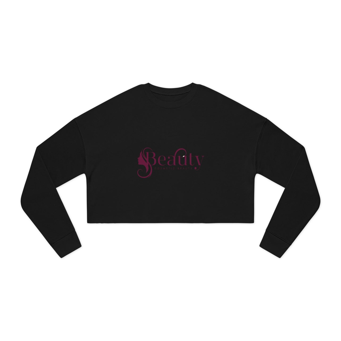 Beauty Script Cropped Sweatshirt — Women's Stylish Rose Crop Pullover