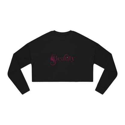 Beauty Script Cropped Sweatshirt — Women's Stylish Rose Crop Pullover