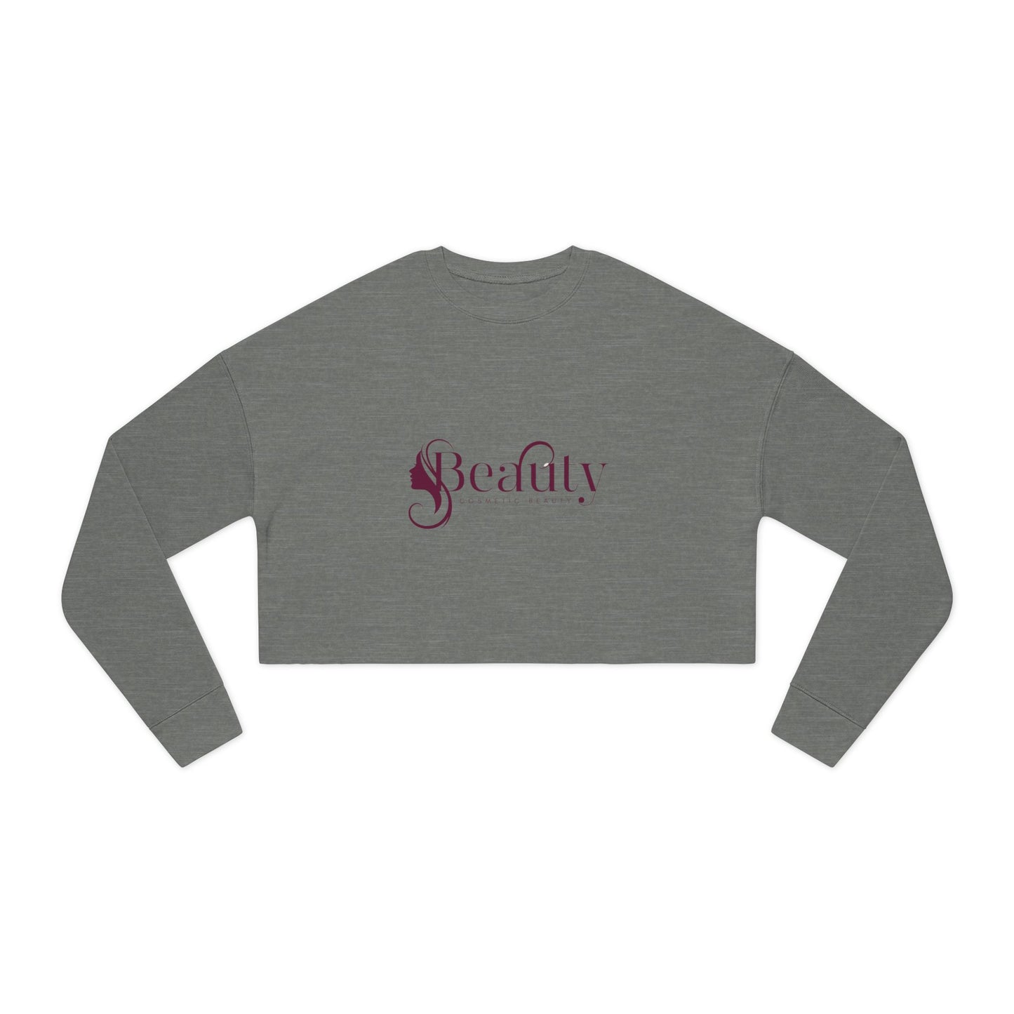 Beauty Script Cropped Sweatshirt — Women's Stylish Rose Crop Pullover