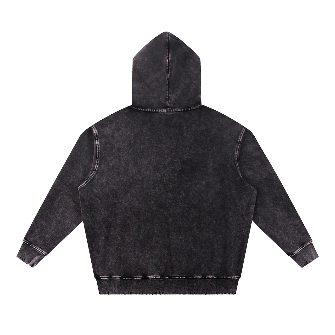 Snow Wash Hand-Frayed Heavyweight  Hoodie