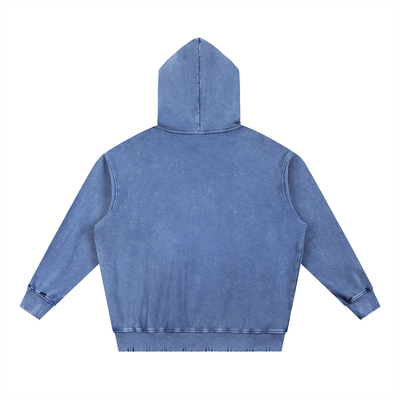 Snow Wash Hand-Frayed Heavyweight  Hoodie