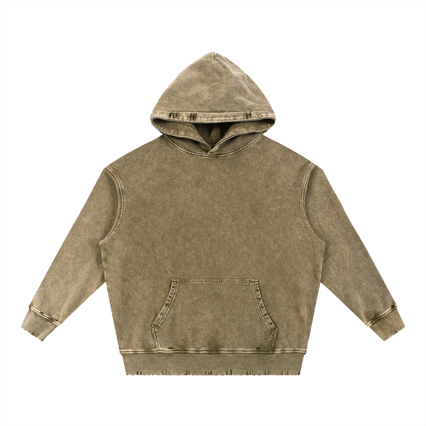 Snow Wash Hand-Frayed Heavyweight  Hoodie