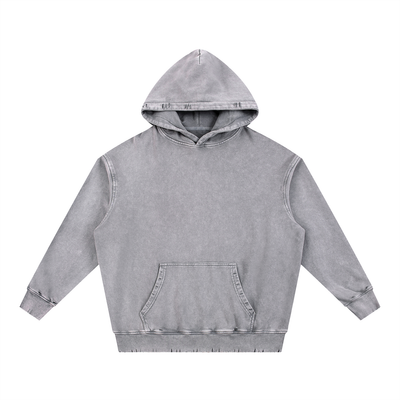 Snow Wash Hand-Frayed Heavyweight  Hoodie